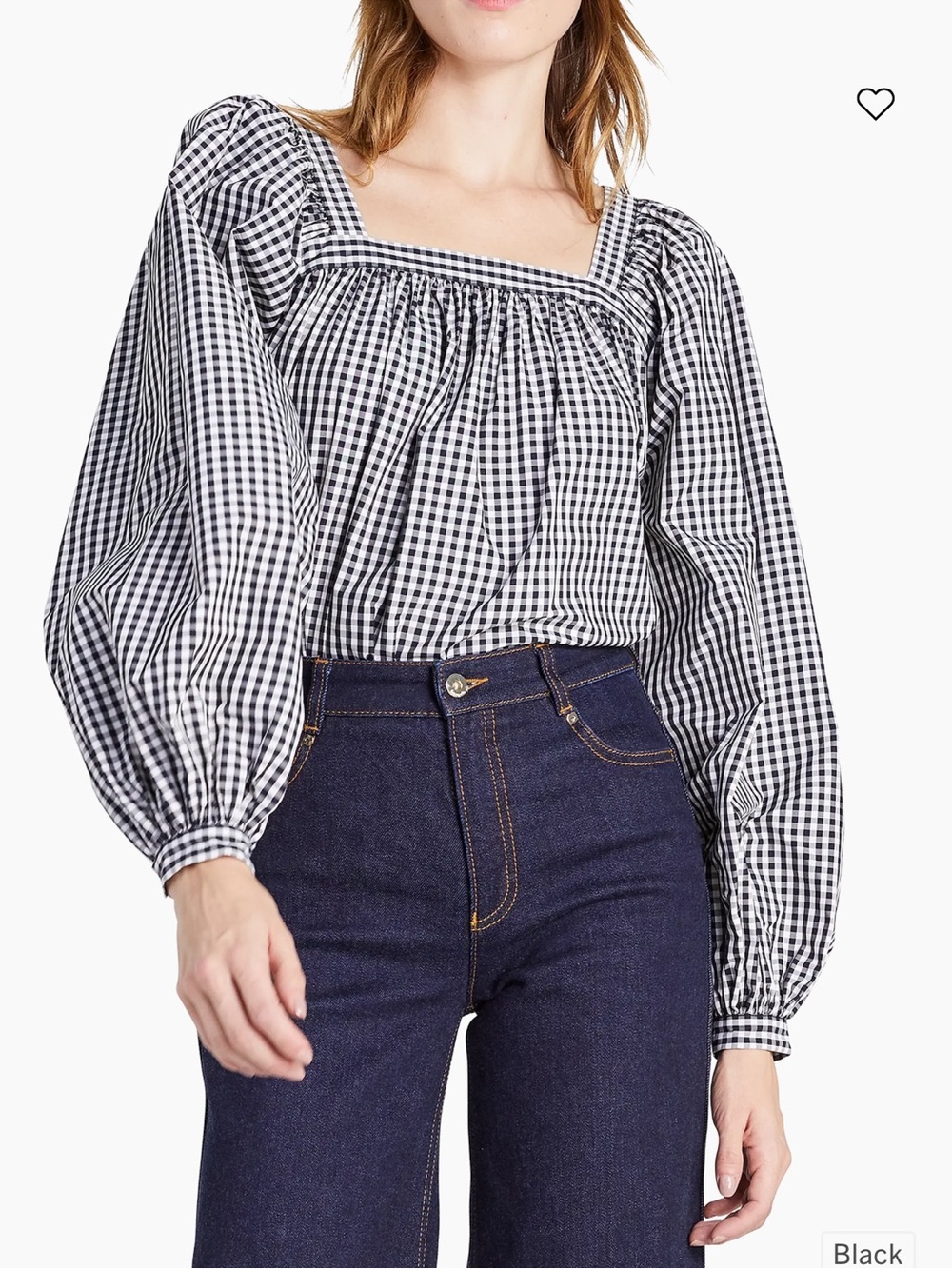 Kate Spade New York Holiday Party Gingham Squareneck Top Size XSmall